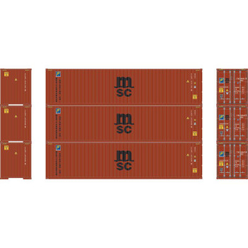 Athearn N 40' Corrugated HC Container, MSC/Florens #2 (3) - ATH17439