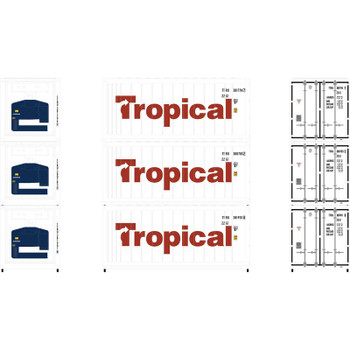 Athearn N 20' Reefer Container, Tropical (3) - ATH17729