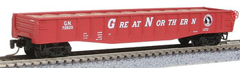 Micro-Trains Z 50' Gondola w/Fishbelly Sides & Drop-Ends - Ready to Run -- With Spool Load, Great Northern #72820 (red, Large Lettering) - 489-52200461