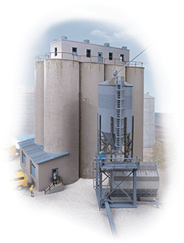 Walthers Cornerstone Modern Grain Head House w/Silos -- Kit - 9-1/2 x 5 x 11" 24.1 x 12.7 x 27.9cm - 933-2942