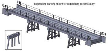 Walthers Cornerstone Modern Short-Span Concrete Railroad Bridge -- Kit - 17-7/8 x 2-13/16 x 2-7/8" 45.4 x 7.1 x 7.3cm - 933-4591