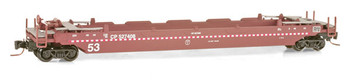 Micro-Trains Gunderson Husky Stack Well Car - Ready to Run -- Canadian Pacific #527408 (brown, red/white Dashed Stripe) - 489-54000121