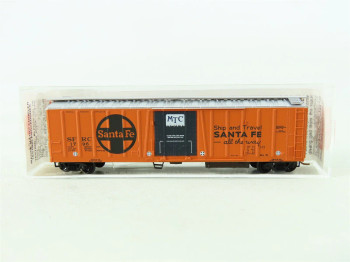 Micro-Trains 51' 3-3/4" Rib Side Mechanical Reefer -- Santa Fe SFRC #1796 (orange, aluminum roof, dark blue door) - 489-70070