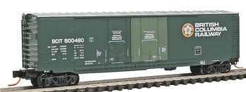 Micro-Trains 50' Standard Box Car Doulbel Plug Door No Roofwalk -- British Columbia Railway #800480 - 489-7500120