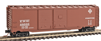 Micro-Trains 50' Double-Door Auto Boxcar -- Erie #68000 (Boxcar Red, 32" diamond logo, white lettering) - 489-7800110