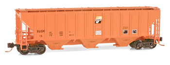 Micro-Trains Pullman-Standard PS-2 CD 4427 3-Bay Covered Hopper - Ready to Run -- Far-Mar-Co EUGX #15 (orange) - 489-9600090