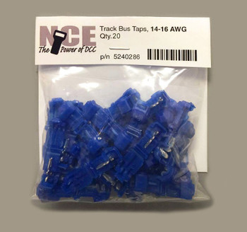 NCE - North Coast Engineering Track Bus Taps -- Blue pkg(20) - 524-286