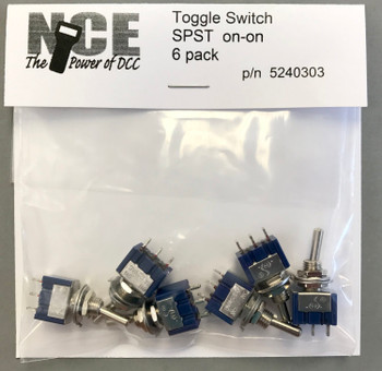 NCE - North Coast Engineering TS6S On/On SPST Toggle Switch 6-Pack -- 125V - 5A - 524-303