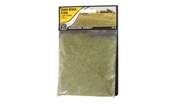 Woodland Scenics , Static Grass - Field System -- Light Green 1/8" 4mm Fibers - WOOFS619