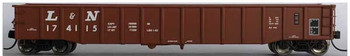 Trainworx Thrall 52' 6" Steel Gondola - Ready to Run -- Louisville & Nashville 10 (light brown, white) - 744-2520910