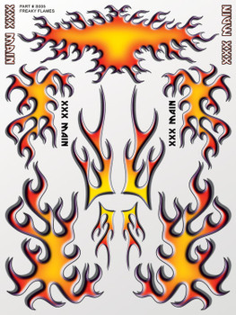 XXX Main Racing Freaky Flames Sticker Sheet - XXXS005