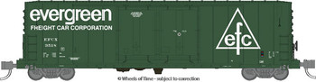 Wheels of Time PC&F 50' 70-Ton Insulated Double Plug-Door Boxcar w/8' Landis Doors Ready to R -- Evergreen Freight Car Corp. #3291 (green, white, Billboard Lettering & Logo) - 805-61089