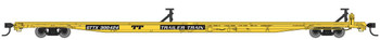 Walthers Mainline HO 85' General American G85 Flatcar - Ready to Run -- GTTX (Yellow) #300424 - 910-5519