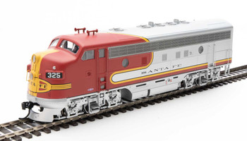 Walthers Mainline EMD F7 A-B Set - ESU Sound and DCC -- Santa Fe #325L, #325A (Passenger Warbonnet, silver, red, black) - 910-19960