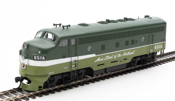Walthers Mainline EMD F7 A-B Set - ESU Sound and DCC -- Northern Pacific #6511A, #6511B (two-tone green, white, black) - 910-19975