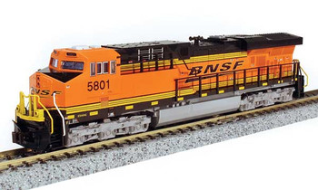 Kato GE ES44AC GEVO - Standard DC -- BNSF Railway #5801 (orange, black, Wedge Logo) - KAT1768952