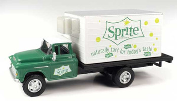 Classic Metal Works 1957 Chevrolet Refrigerated Box Truck - Assembled - Mini Metals(R) -- Sprite (Dark Green, white) - 221-30646