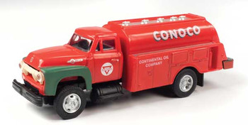 Classic Metal Works 1954 Ford Tank Truck - Assembled - Mini Metals(R) -- Conoco (red, dark green) - 221-30649