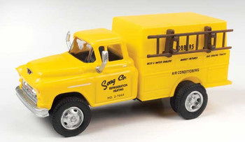 Classic Metal Works 1955 Chevrolet Utility Truck - Assembled - Mini Metals(R) -- Refrigeration & Heating (yellow) - 221-30652
