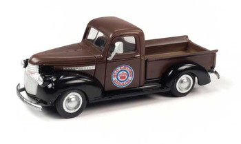 Classic Metal Works 1941-1946 Chevrolet Pickup Truck - Assembled - Mini Metals(R) -- Red Crown Gasoline (maroon, black) - 221-30654