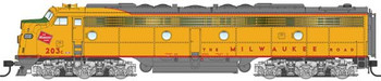 WalthersProto EMD E9A - LokSound 5 Sound & DCC - City of San Francisco -- Milwaukee Road #203C (yellow, gray, red)