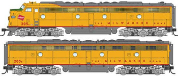 WalthersProto EMD E9A - E9B - Standard DC - City of San Francisco -- Milwaukee Road #205A, 205B (yellow, gray, red)