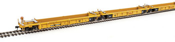 Walthers Mainline Thrall 5-Unit Rebuilt 40' Well Car - Ready to Run -- TTX DTTX 748247 A-E (yellow, small red logo) - 910-55614