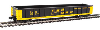 Walthers Mainline 53' Railgon Gondola - Ready To Run -- Baltimore & Ohio #350380 (patch; black, yellow) - 910-6204