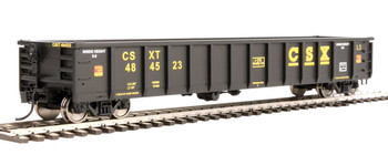 Walthers Mainline 53' Railgon Gondola - Ready To Run -- CSX #484523 (black, yellow) - 910-6272