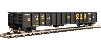 Walthers Mainline 53' Railgon Gondola - Ready To Run -- CSX #484446 (black, yellow) - 910-6269