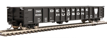 Walthers Mainline 53' Railgon Gondola - Ready To Run -- Delaware & Hudson #15080 (black, white, large name) - 910-6275