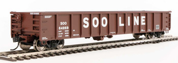 Walthers Mainline 53' Railgon Gondola - Ready To Run -- Soo Line #64069 (oxide, white, large name) - 910-6286