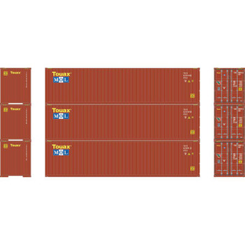 Athearn N 40' Corrugated HC Container, Touax/MOL #2 (3) - ATH17441