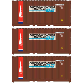 Athearn N 20' Corrugated Container, ANZ (3) - ATH17694