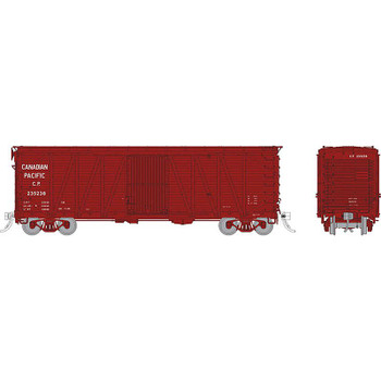 Rapido Trains USRA Single-Sheathed Wood CPR Clone Boxcar - Ready to Run -- Canadian Pacific Set 2 (Boxcar Red, Late Post-1960 Lettering) - RPI142104A