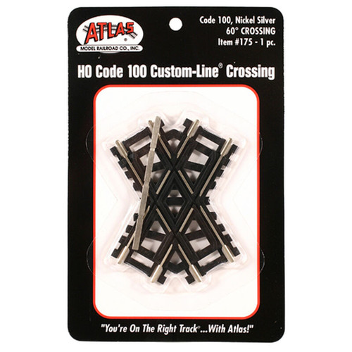 Atlas Custom-Line(R) Crossing - Code 100 -- 60-Degrees - 3" 7.6cm, Black Ties - ATL175