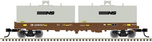 Atlas Cushion Coil Car with Round Hoods - Ready to Run - Master(R) -- Conrail #628427 (Boxcar Red, gray; NS Hoods) - ATL50005715