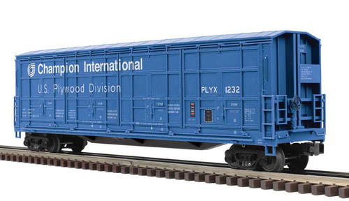 Atlas O Thrall 55' All-Door Boxcar - 3-Rail - Ready to Run - Premier(R) -- Champion International-US Plywood (blue, white) #1234 - ATO30099772