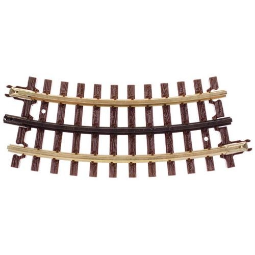 Atlas O 21st Century Track System(TM) Nickel Silver Rail w/Brown Ties - 3-Rail -- 027 Half Curved Section - ATO6044