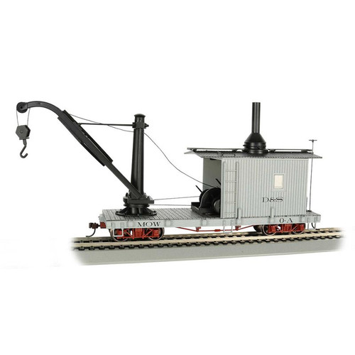 Bachmann Trains Wood Derrick (Crane) - Ready to Run -- Durango & Silverton O-A (gray) - BAC26904