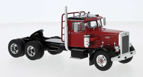 Brekina Automodelle 1955 Peterbilt 281 Semi Tractor Only - Assembled -- Red, Black - 175-85750