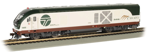 Bachmann Trains Siemens SC-44 Charger - WowSound(R) and DCC -- Amtrak #1400 (Cascades, Washington D.O.T.; white, green, brown) - BAC67904