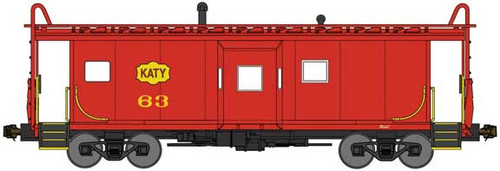 Bluford Shops International Car Bay Window Caboose Phase 2 - Ready to Run -- Missouri-Kansas-Texas 63 (red, yellow Katy Logo) - 188-42060