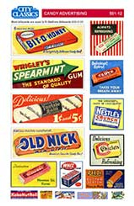 City Classics Candy Advertising Signs -- Set #1 - 195-50112