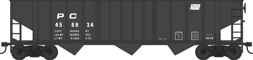Bowser 70-Ton 13-Panel 3-Bay Hopper - Ready to Run -- Penn Central 459255 (1958 H37B, black, Small Logo) - BOW42943