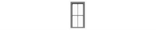 Tichy Train Group Windows - Double Hung pkg(12) -- 2/2; Scale 36" Wide x 82" High (Fits .5 x 1" Opening) - 293-8061