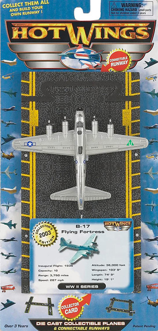 Just Think Toys HOTWINGS B-17 FLYING FORTRESS (SILVER MARKINGS) - JTT17106