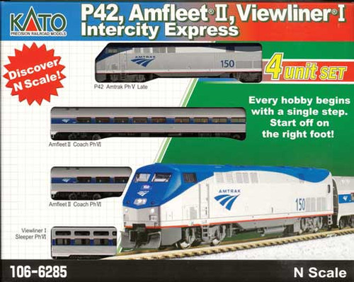 Kato N P42 AMFLEET & VIEWLINER INTERCITY EXPRESS W/LIGHTS - KAT10662851