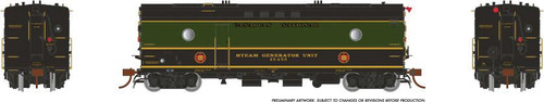 Rapido Trains Steam Heater - Generator Car - Sound and DCC - Ready to Run -- Canadian National 15458 (1954 Scheme, green, black, yellow) - RPI107311