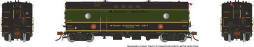 Rapido Trains Steam Heater - Generator Car - Sound and DCC - Ready to Run -- Canadian National 15461 (1954 Scheme, green, black, yellow) - RPI107312